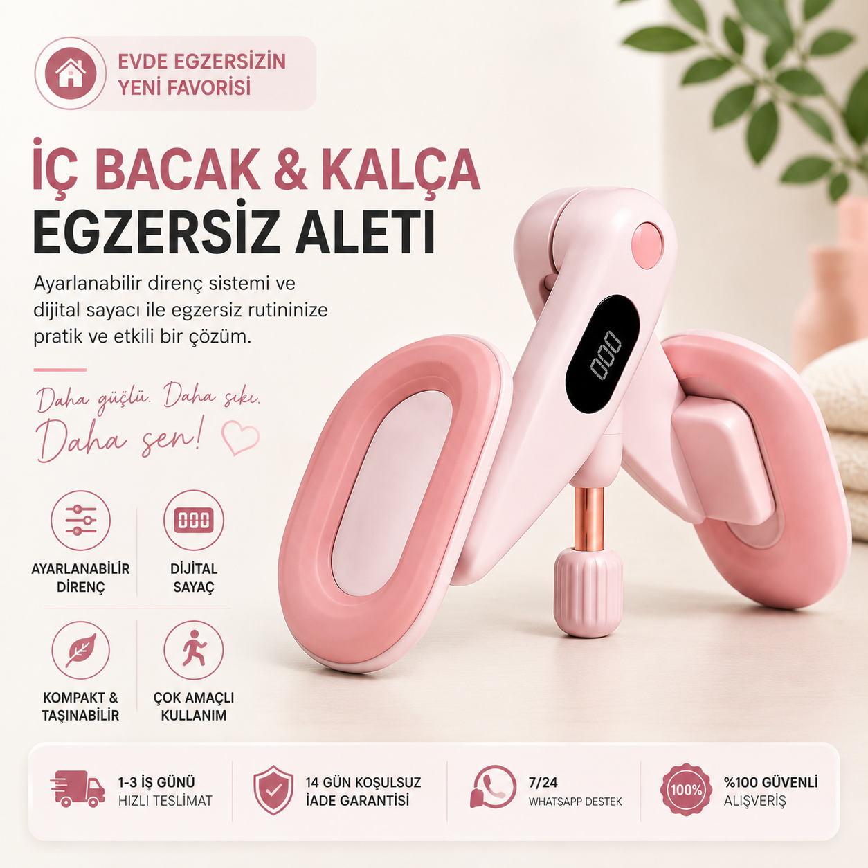 Velfit - Akıllı Sayaçlı İç Bacak, Kalça ve Kol Sıkılaştırma Aleti