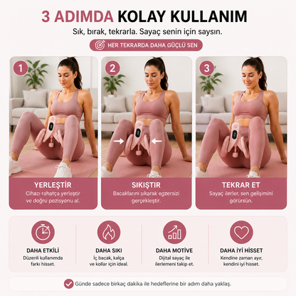 Velfit - Akıllı Sayaçlı İç Bacak, Kalça ve Kol Sıkılaştırma Aleti
