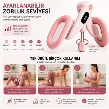 Velfit - Akıllı Sayaçlı İç Bacak, Kalça ve Kol Sıkılaştırma Aleti